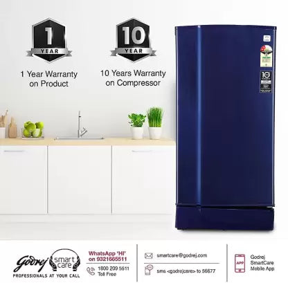 Godrej 180 L Direct Cool Single Door 2 Star Refrigerator (Steel Blue, RD EDGE 205B WRF ST BL) Godrej 180 L Direct Cool Single Door 2 Star Refrigerator (Steel Blue, RD EDGE 205B WRF ST BL)
